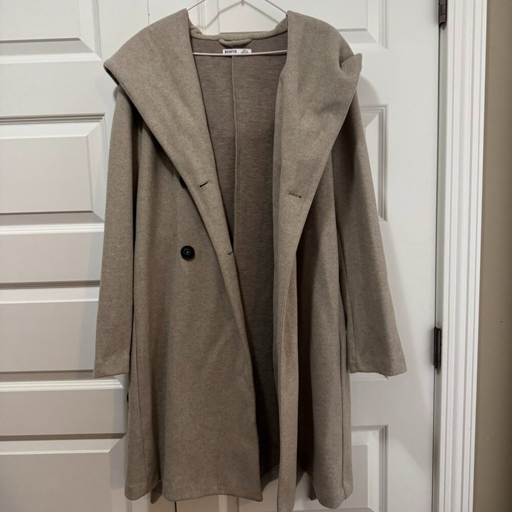 Beige Hooded Coat – New Without Tags
